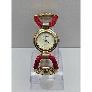 LA Express Womens Watch Red Braided Cord Concho Gold New Battery Southwestern